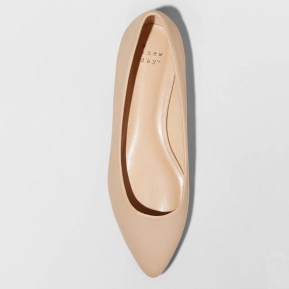 Taupe Microsuede Pointed Toe Ballet Flats, NWT - Picture 3 of 3